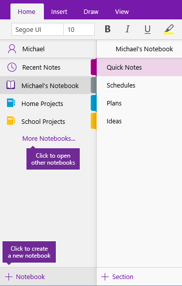 OneNote Create Notebook